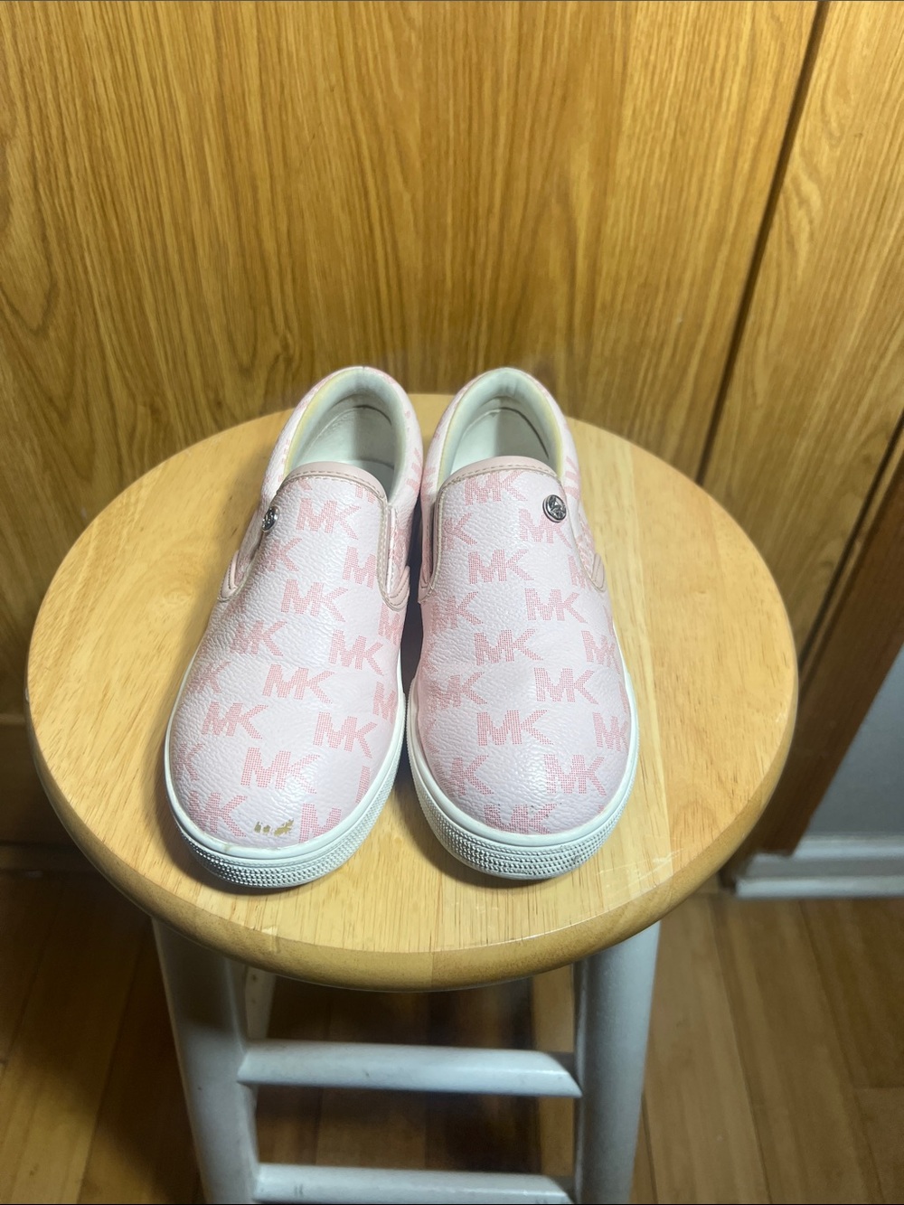 Michael Kors Kids Pink MK Logo Slip-On Sneakers